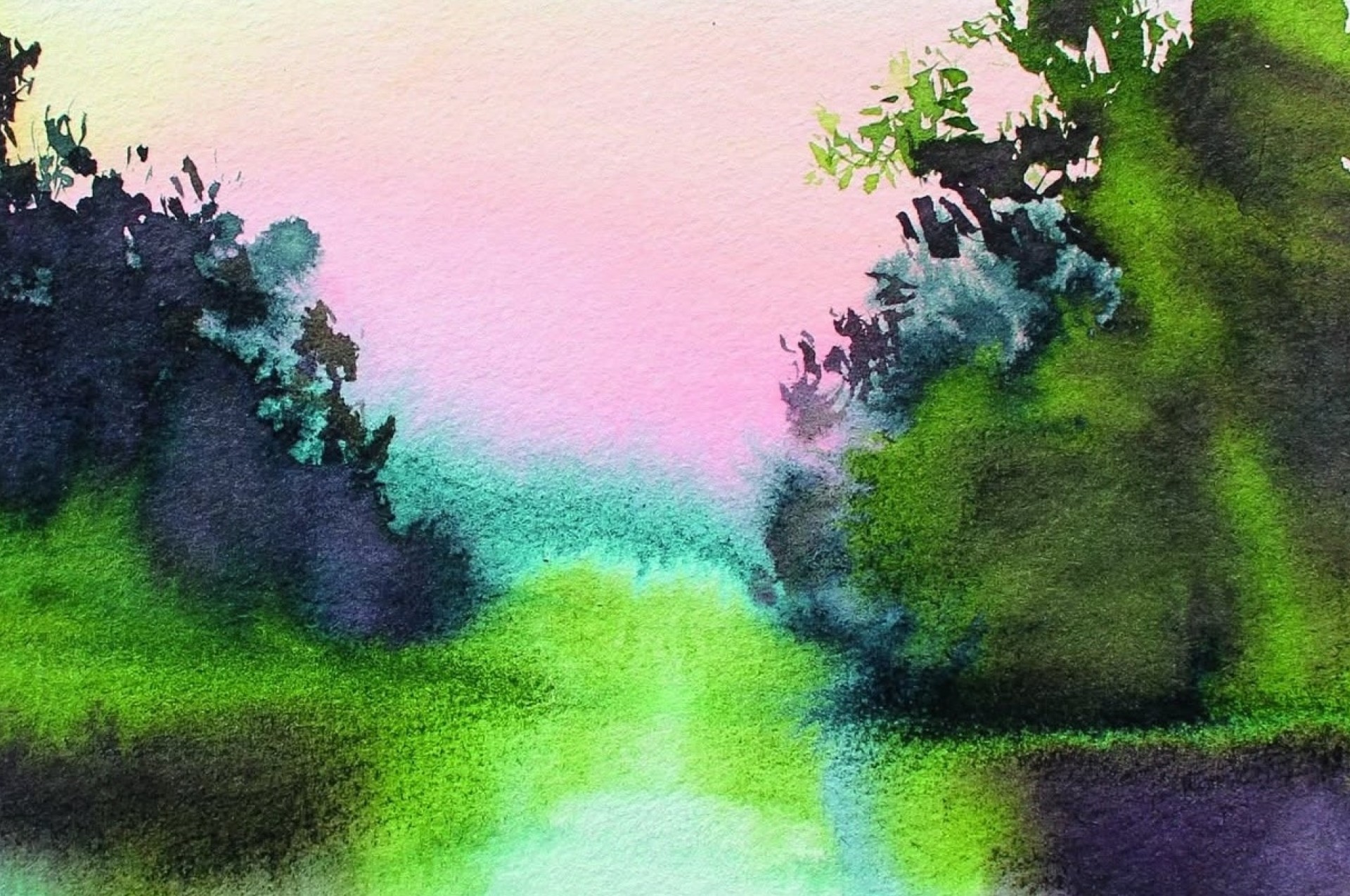 Cours de fusain, encre de Chine et peinture acrylique